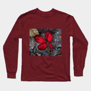 Red Leaf Down Long Sleeve T-Shirt